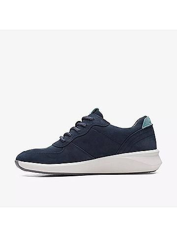 Clarks Women's Un Rio Sprint Shoes in Navy Nubuck (view 2)