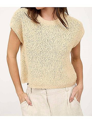 Blu Pepper Wyatt Knit Sweater Top in Khaki (view 2)