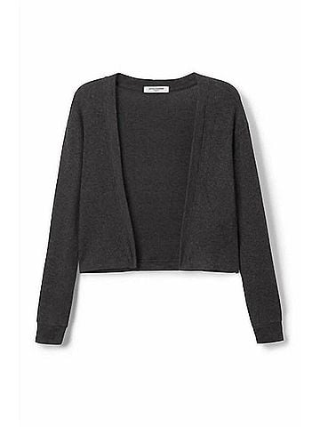perfectwhitetee Kelsey Long Sleeve Cardigan in Charcoal (view 1)