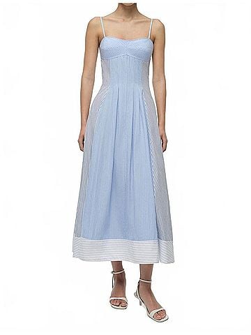 SIMKHAI Chamberlain Dress in Periwinkle Multi Stripe (view 2)