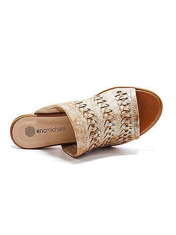 Eric Michael Women's Lisbon Woven Braided Sandal in Ice (view 2)