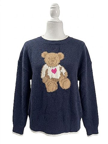Jodifl Women's Pullover Sweater in Navy/White (view 1)