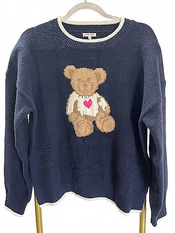Jodifl Women's Pullover Sweater in Navy/White (view 2)