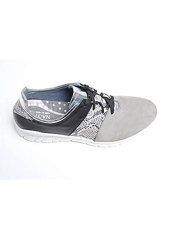 Naot Women's Buzz Lace-Up Sneakers in Light Gray/Gray Cobra Leather Combo (view 2)