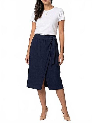 Reiss Jersey Wrap Midi Dress in Navy (view 2)