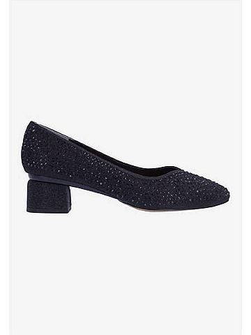 J. Renee Women's Bielle Slip On Pumps in Black Glitter/Stones (view 1)