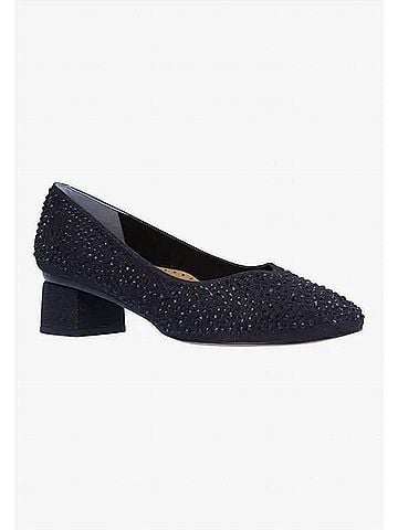 J. Renee Women's Bielle Slip On Pumps in Black Glitter/Stones (view 2)