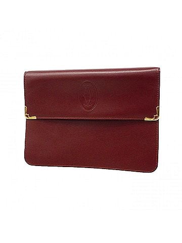 Cartier Cartier Must Clutch Bag, Leather, Bordeaux, Men's (view 1)