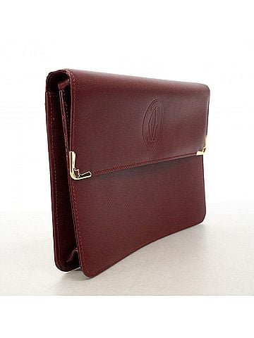 Cartier Cartier Must Clutch Bag, Leather, Bordeaux, Men's (view 2)