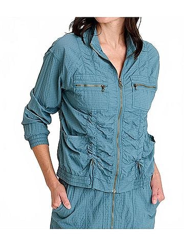 XCVI Amis Cinchable Bomber Jacket in Dark Knight (view 2)