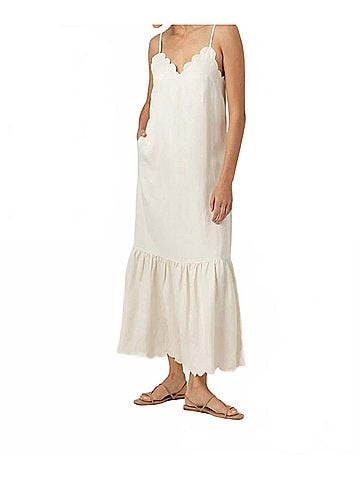 Sundays Amaya Linen Dress in Whisper White (view 2)