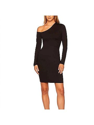 Susana Monaco Open Shoulder Dress in Black (view 2)