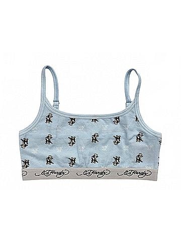 Ed Hardy Women's Sailor Cat Elastic Brallete in Baby Blue (view 1)
