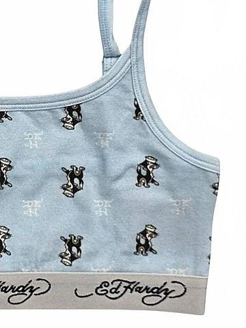 Ed Hardy Women's Sailor Cat Elastic Brallete in Baby Blue (view 2)