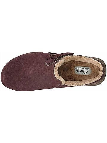 Clarks Women's Roseville Clog in Burgundy Suede (view 2)