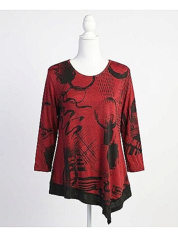 Jess & Jane Jazzy Asymmetrical Slinky Top in Napoli (view 1)