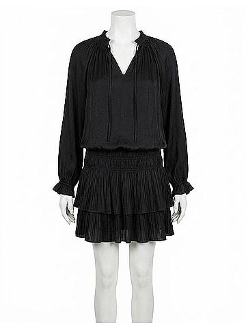 Current Air Shira Pleated Mini Dress in Black (view 1)