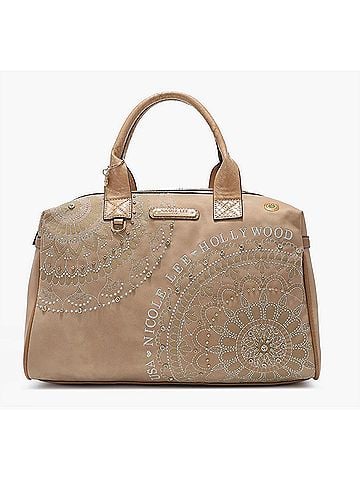 Nicole Lee Women's Josefina Boston Bag With Adjustable Strap in Beige (view 1)