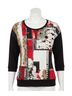 Dolcezza Red Knit Pullover in Red/Black/White Size L - photo 1