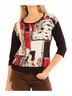 Dolcezza Red Knit Pullover in Red/Black/White Size S - photo 2