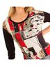 Dolcezza Red Knit Pullover in Red/Black/White Size S - photo 3