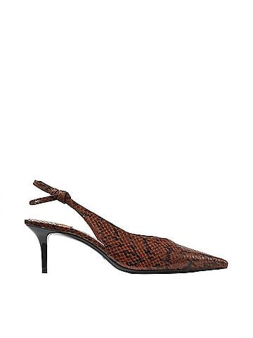Jimmy Choo Women's Snake Printed Leather Slingback Heels (view 1)