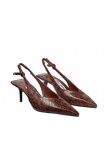 Jimmy Choo Women's Snake Printed Leather Slingback Heels (view 2)
