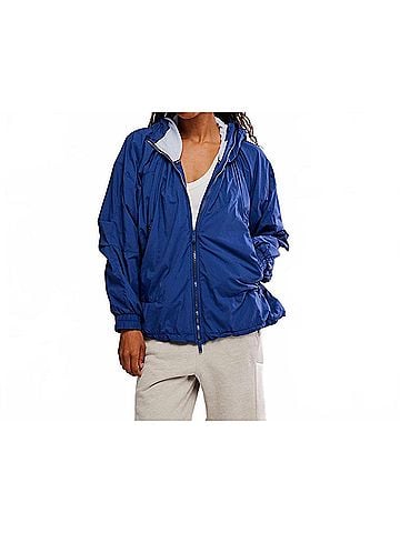 Free People Explore More Fleece Jacket in Black Grape (view 2)