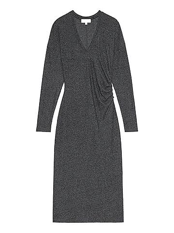 NATION LTD Sandrine Midi Dress in Heather Charcoal (view 1)
