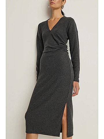 NATION LTD Sandrine Midi Dress in Heather Charcoal (view 2)