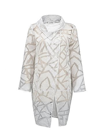 Joseph Ribkoff Sheer Geometric Jacket in White (view 1)