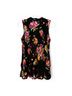 Ninety 100% Polyester Floral Black Multi Color Sleeveless Top Size L - photo 5