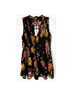 Ninety 100% Polyester Floral Black Multi Color Sleeveless Top Size L - photo 4