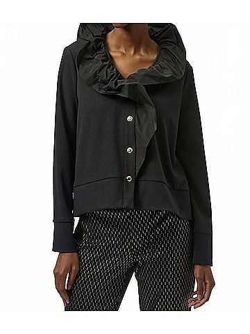 Joseph Ribkoff Scuba Crepe Memory Straight Jacket in Black (view 2)