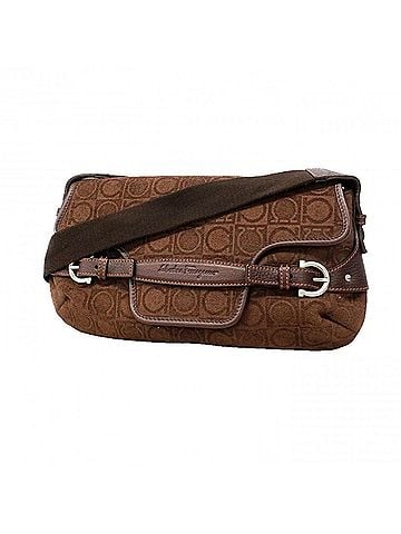 Salvatore Ferragamo Salvatore Ferragamo Shoulder Bag, Gancini Canvas, Brown, Women's (view 1)