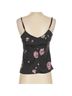 Reformation 100% Silk Floral Black Pink Tank Top Size XS - photo 2