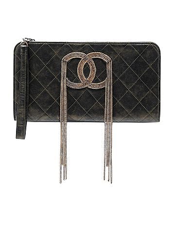 Chanel Metallic Lambskin CC Chain Fringe Clutch (view 1)