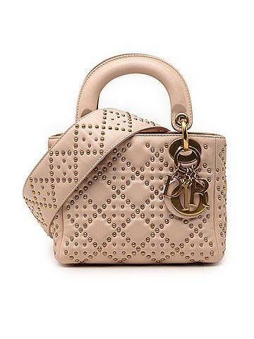 Dior Mini Lambskin Cannage Studded Supple Lady Dior (view 1)