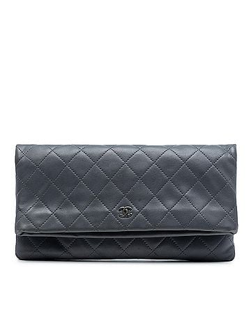 Chanel CC Quilted Lambskin Foldover Clutch (view 1)
