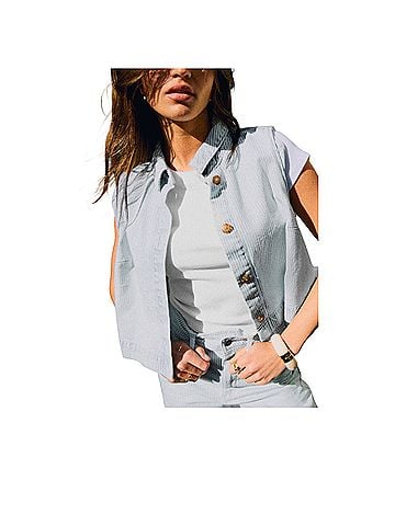 Sézane harmonie Sleeveless Button-Down Shirt (view 1)