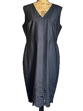Calvin Klein Denim Embroidered Sheath Cocktail Dress (view 1)
