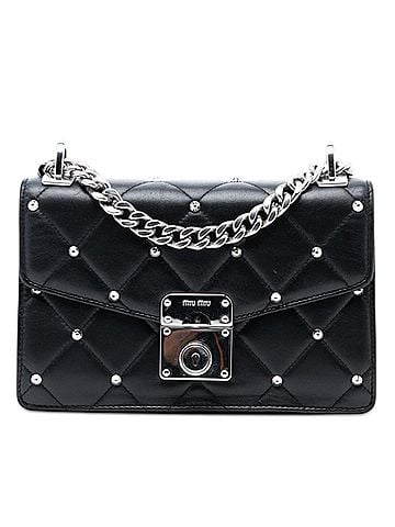 Miu Miu Studded Matelasse Nappa Flap Crossbody (view 1)