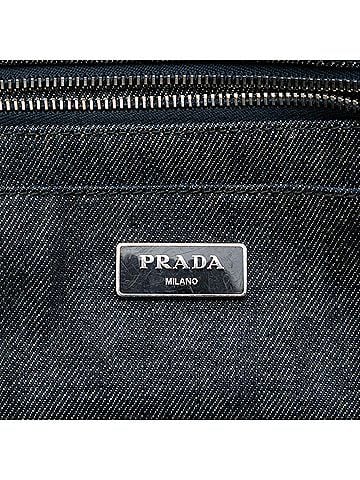 Prada Studded Denim Canapa Logo Satchel (view 2)