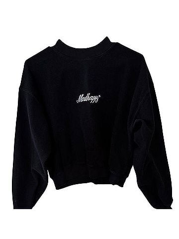 madhappy Cropped Black Crew Neck Sweater Sweatshirt (view 1)