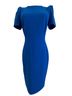 Calvin Klein Solid Blue Cocktail Dress Size 4 - photo 1