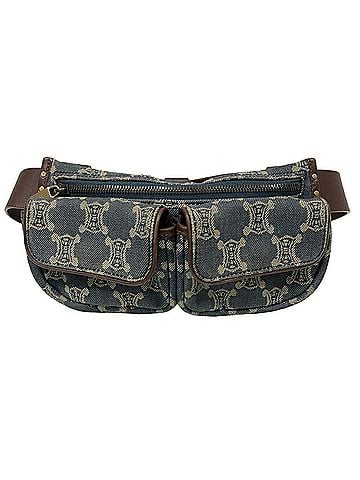 Céline CELINE Triomphe Waist Pouch Macadam Body Bag Blue Women's (view 1)