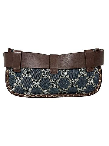 Céline CELINE Triomphe Waist Pouch Macadam Body Bag Blue Women's (view 2)