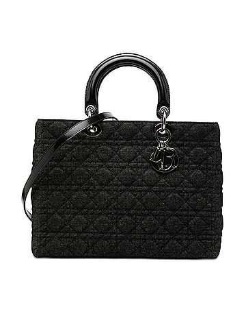 Dior Large Denim Cannage Lady Dior (view 1)