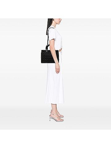 Dior Large Denim Cannage Lady Dior (view 2)