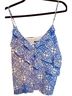 Express Floral Blue White Sleeveless Blouse Size L - photo 1